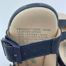 Load image into Gallery viewer, Shoes Seven Steps Kids, navy leather sandals, EUC, size 6,  