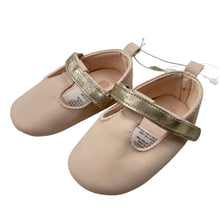 Load image into Gallery viewer, Shoes Dymples, lightweight pink &amp; gold T-bar shoes, NEW, size 5,  