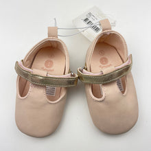 Load image into Gallery viewer, Shoes Dymples, lightweight pink &amp; gold T-bar shoes, NEW, size 5,  