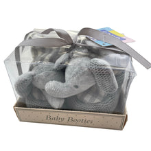 Load image into Gallery viewer, Shoes Liddle Ones, knitted cotton baby booties, elephants, NEW, size 0,  