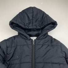 Load image into Gallery viewer, Boys Target, black hooded puffer jacket / coat, FUC, size 5,  