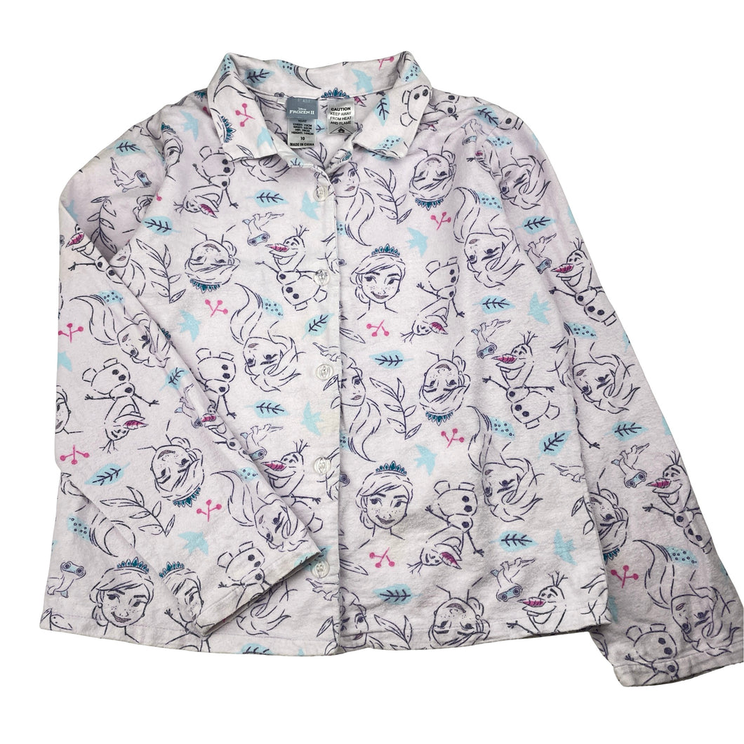 Girls Disney, Frozen flannel cotton pyjama top, FUC, size 10,  