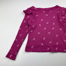 Load image into Gallery viewer, Girls Favourites, ribbed organic cotton long sleeve top, GUC, size 4,  