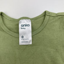 Load image into Gallery viewer, Unisex Anko, khaki organic cotton bodysuit / romper, EUC, size 0,  
