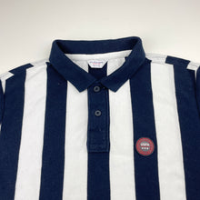 Load image into Gallery viewer, Boys US Polo Assn, navy stripe cotton polo shirt top, GUC, size 13-14,  