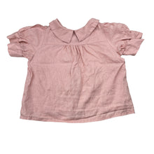 Load image into Gallery viewer, Girls handmade, pink linen blend top, no size, L: 38cm, armpit to armpit: 35cm, EUC, size 4-6,  