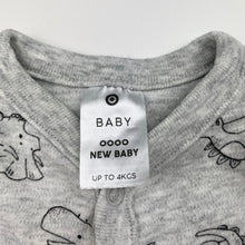 Load image into Gallery viewer, Unisex Target, grey cotton romper, dinosaurs, EUC, size 0000,  