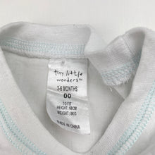 Load image into Gallery viewer, Boys Tiny Little Wonders, white cotton bodysuit / romper, GUC, size 00,  