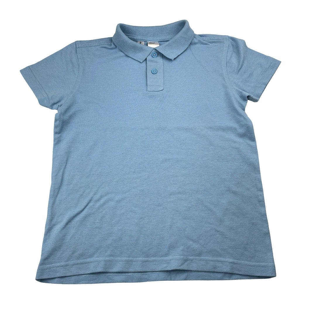 Unisex Anko, blue school polo shirt top, FUC, size 6,  