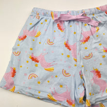 Load image into Gallery viewer, Girls Peter Alexander, stretchy pyjama shorts, unicorns, GUC, size 6,  