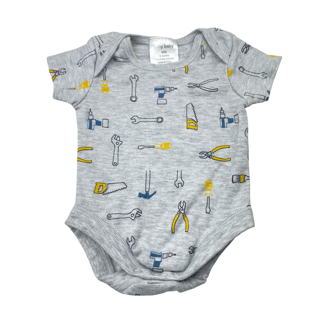 Boys Baby Baby, bodysuit / romper, tools, GUC, size 000,  