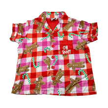Load image into Gallery viewer, Girls Cotton On, cotton Christmas pyjama top, blue marks on front, FUC, size 2,  