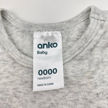 Load image into Gallery viewer, Unisex Anko, grey marle cotton bodysuit / romper, EUC, size 0000,  