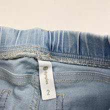 Load image into Gallery viewer, Girls Dymples, stretch denim pants, elasticated, Inside leg: 26.5cm, FUC, size 2,  
