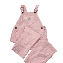 Load image into Gallery viewer, Girls Osh Kosh, pink cotton overalls / dungarees, Inside leg: 39cm, marks on bottom, FUC, size 5,  