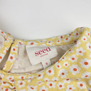Girls Seed, floral cotton top, GUC, size 9,  