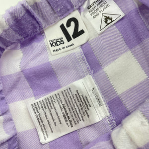 Girls Cotton On, checked pyjama pants / bottoms, pilling, FUC, size 12,  