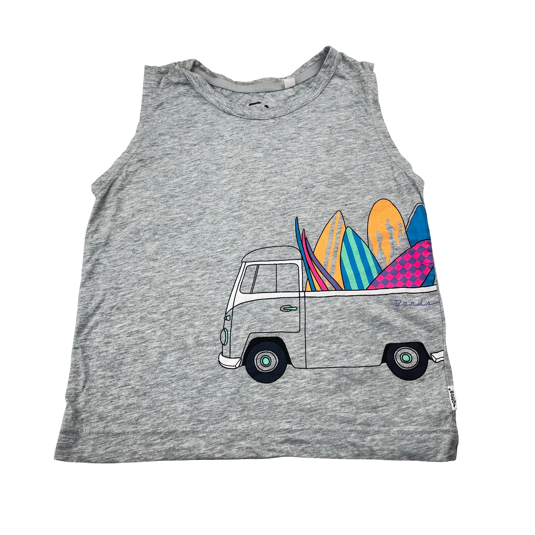 Boys Bonds, Aust cotton tank top, surf, FUC, size 5,  