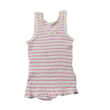 Load image into Gallery viewer, Girls Bonds, pink stripe ribbed cotton singlet top, GUC, size 000,  