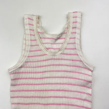 Load image into Gallery viewer, Girls Bonds, pink stripe ribbed cotton singlet top, GUC, size 000,  