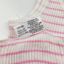 Load image into Gallery viewer, Girls Bonds, pink stripe ribbed cotton singlet top, GUC, size 000,  