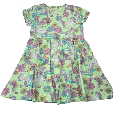 Girls Anko, cotton dress, unicorns, FUC, size 5, L: 53cm