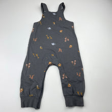 Load image into Gallery viewer, Unisex Baby Berry, grey stretchy overalls , EUC, size 0,  