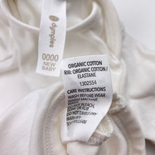Load image into Gallery viewer, Unisex Dymples, organic cotton bodysuit / romper, EUC, size 0000,  
