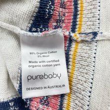 Load image into Gallery viewer, Girls purebaby, organic cotton / wool knit dress, marks back left cuff, FUC, size 00, L: 37cm