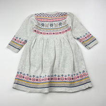 Load image into Gallery viewer, Girls purebaby, organic cotton / wool knit dress, marks back left cuff, FUC, size 00, L: 37cm