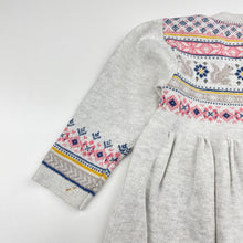 Load image into Gallery viewer, Girls purebaby, organic cotton / wool knit dress, marks back left cuff, FUC, size 00, L: 37cm