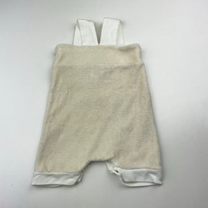 Unisex Gaia, velour organic cotton overalls / romper, EUC, size 000,  