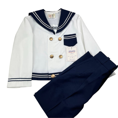 Boys MARIO, vintage sailor / nautical suit / outfit, elasticated, Inside leg: 48cm, NEW, size 5,  