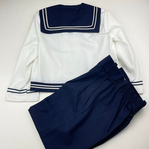 Boys MARIO, vintage sailor / nautical suit / outfit, elasticated, Inside leg: 48cm, NEW, size 5,  
