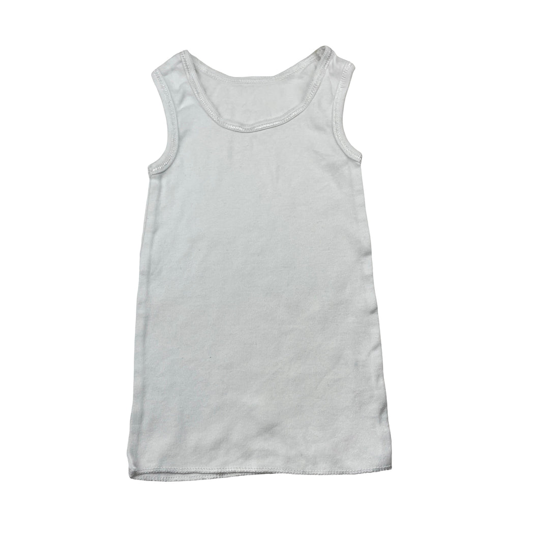 Unisex Anko, white cotton singlet top, EUC, size 0,  