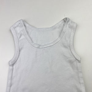 Unisex Anko, white cotton singlet top, EUC, size 0,  