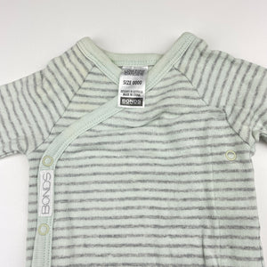 Unisex Bonds, striped cotton coverall / romper, FUC, size 0000,  