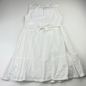 Girls Kids & Co, lined broderie cotton dress, EUC, size 7, L: 64cm