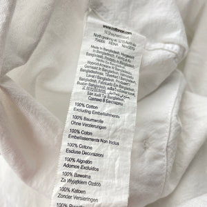 Boys Cotton On, white cotton long sleeve shirt, mark right cuff, FUC, size 7,  