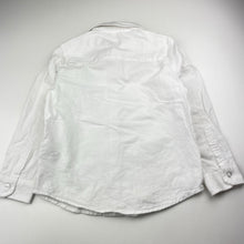 Load image into Gallery viewer, Boys Cotton On, white cotton long sleeve shirt, mark right cuff, FUC, size 7,  