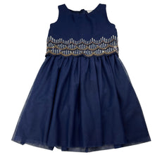 Load image into Gallery viewer, Girls Tutus &amp; Tambourines, navy tulle &amp; sequin party dress, FUC, size 6, L: 64cm