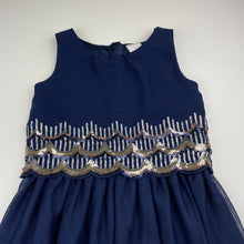 Load image into Gallery viewer, Girls Tutus &amp; Tambourines, navy tulle &amp; sequin party dress, FUC, size 6, L: 64cm