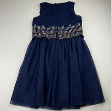 Load image into Gallery viewer, Girls Tutus &amp; Tambourines, navy tulle &amp; sequin party dress, FUC, size 6, L: 64cm