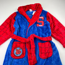 Load image into Gallery viewer, Boys Marvel, Spiderman soft fleece dressing gown / bath robe, EUC, size 3,  