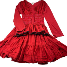 Load image into Gallery viewer, Girls Eliane et Lena Paris, cotton lined long sleeve party dress, wash fade, FUC, size 6, L: 65cm