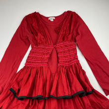 Load image into Gallery viewer, Girls Eliane et Lena Paris, cotton lined long sleeve party dress, wash fade, FUC, size 6, L: 65cm