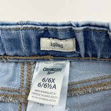 Load image into Gallery viewer, Girls Osh Kosh, stretch denim leggings / jeggings, elasticated, Inside leg: 46cm, GUC, size 6,  