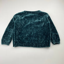 Load image into Gallery viewer, Girls Anko, dark green chenille sweater / jumper, light mark left cuff, FUC, size 3,  