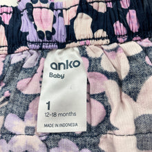 Load image into Gallery viewer, Girls Anko, floral corduroy cotton overalls dress, FUC, size 1, L: 40cm