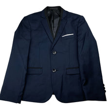 Load image into Gallery viewer, Boys Maurio Jnr, navy blazer / suit jacket, no size, armpit to armpit: 40cm, shoulder to cuff: 51cm, EUC, size 8-10,  